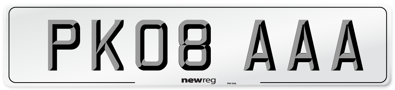 PK08 AAA Number Plate from New Reg